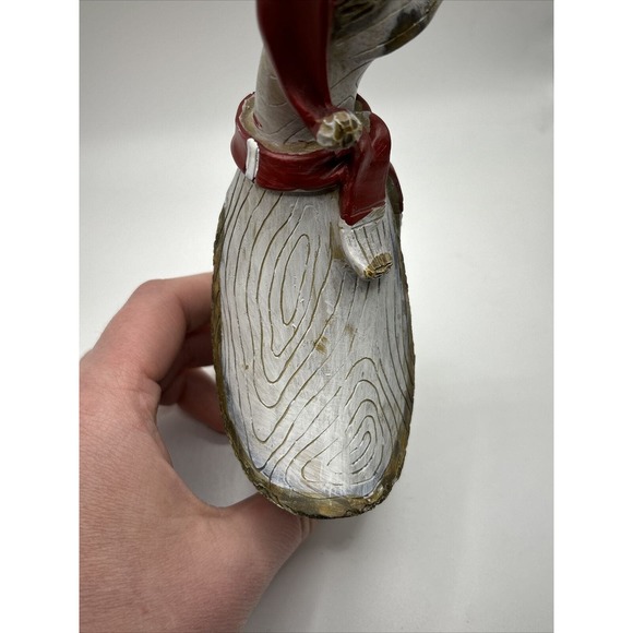 Tii Collections Christmas Goose with Scarf Figurine Resin~Wood Grain Look - Picture 11 of 12